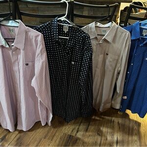 Lot of 4 Cinch men XL button dress shirts